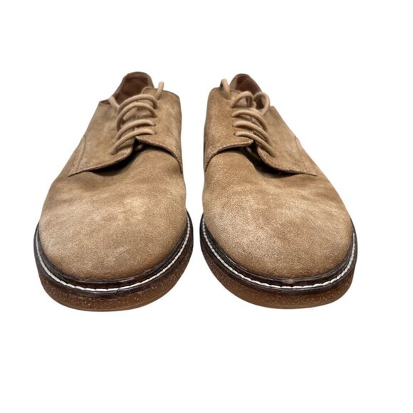 Zara 45 12 Men Suede Leather Shoes Oxford Derby Sand Office - Picture 3 of 8